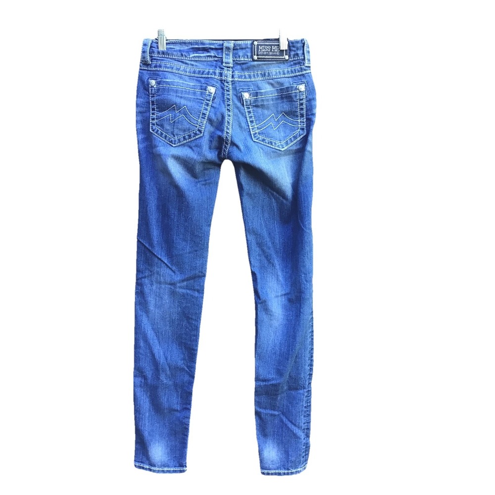 Miss Me Women's Skinny Jeans Size 27 Medium Wash Embroidered Stretch Denim